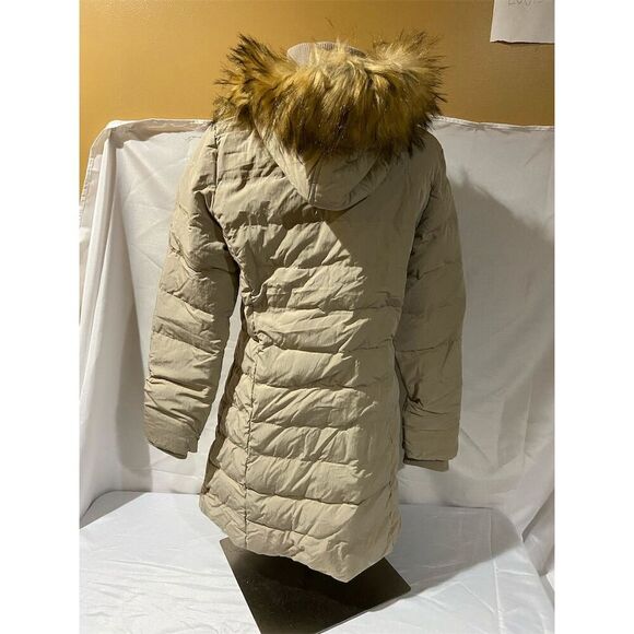 Orolay Down Women's Beige Puffer Jacket XS Faux Fur Hood Winter Coat - Picture 3 of 7